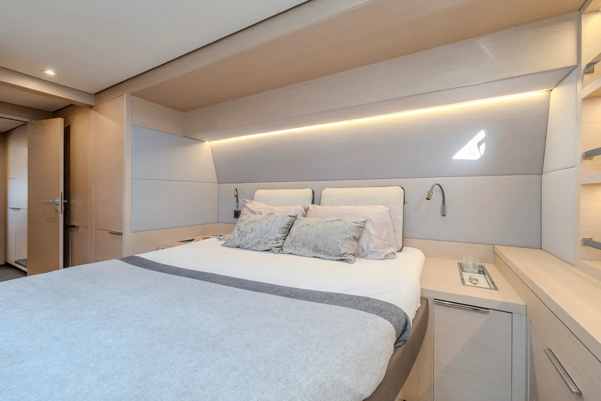 Cabin on Black Caviar, a Lagoon 55 catamaran at Split, Croatia