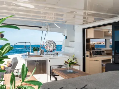 Galley of Black Caviar, a Lagoon 55 catamaran at Split, Croatia