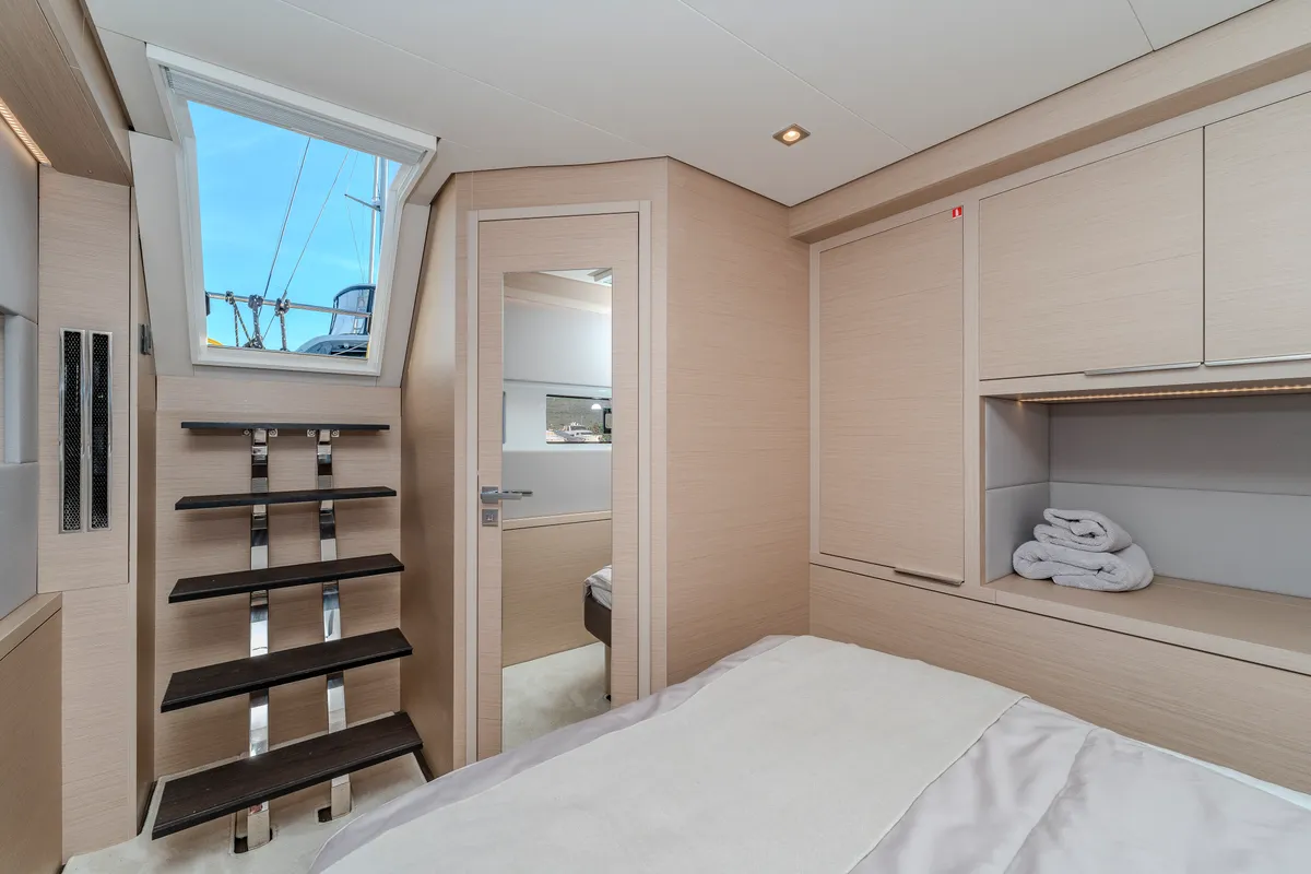 Cabin on Black Caviar, a Lagoon 55 catamaran at Split, Croatia