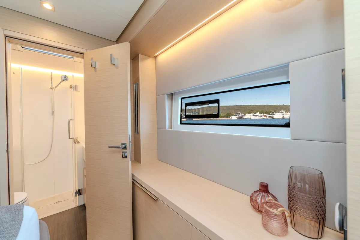 Head on Black Caviar, a Lagoon 55 catamaran at Split, Croatia