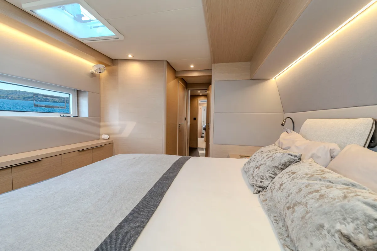 Cabin on Black Caviar, a Lagoon 55 catamaran at Split, Croatia