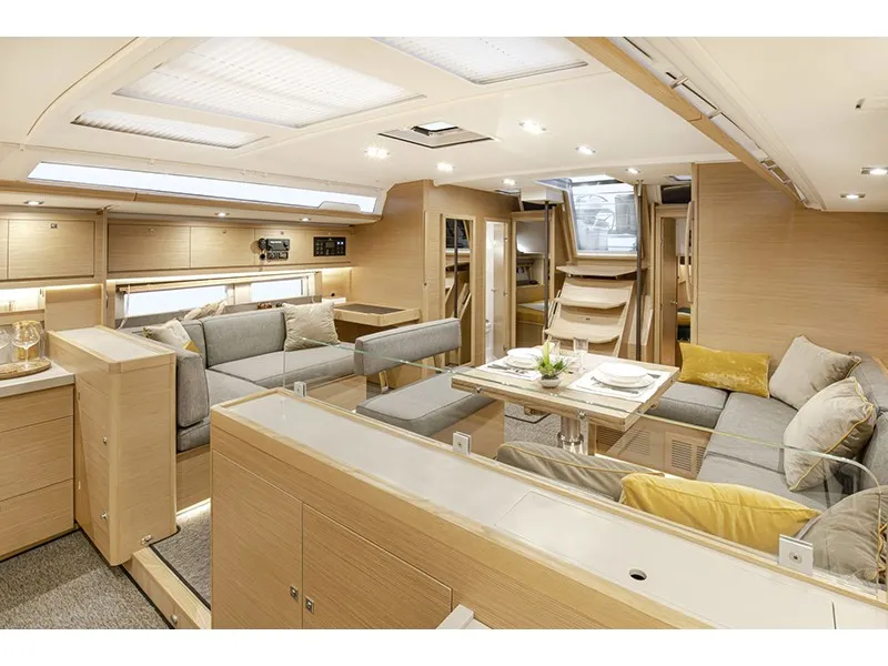 Salon of Hermes, a Bali Catspace catamaran at Preveza, Greece