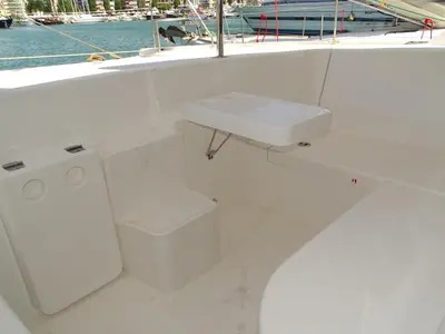 Deck of La Luna, a Leopard 44 catamaran at Cienfuegos, Cuba