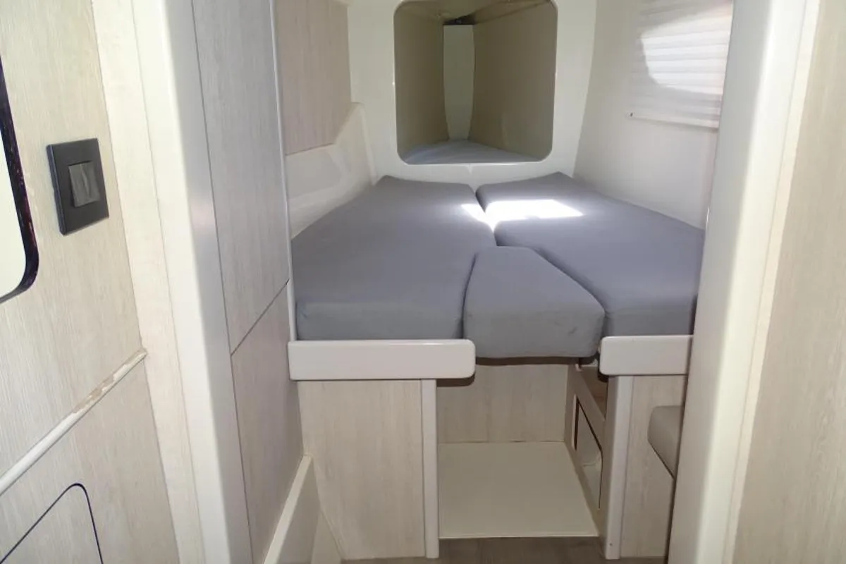 Cabin on La Luna, a Leopard 44 catamaran at Cienfuegos, Cuba