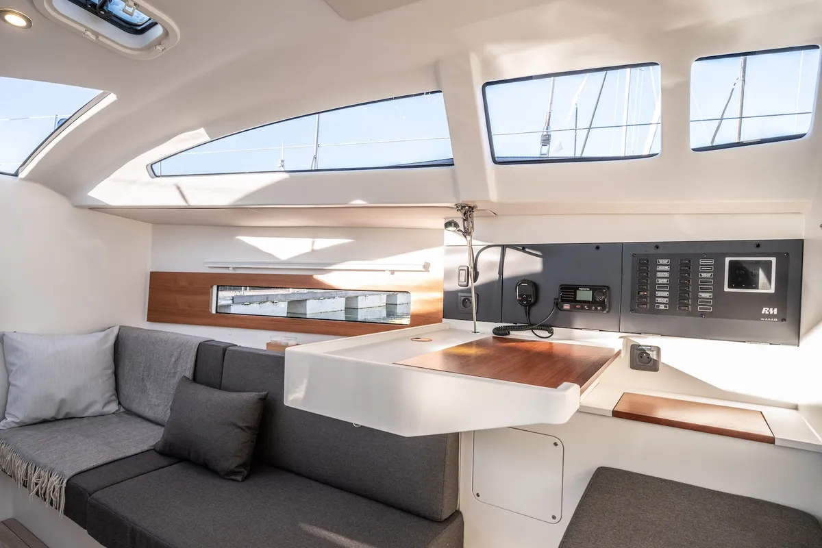 Cockpit of Kairos, a RM 1080 sailboat at La Rochelle, France