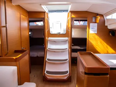 Salon of Monolith, a Jeanneau Sun Odyssey 440 sailboat at Municipal Unit of Ellomenos, Greece