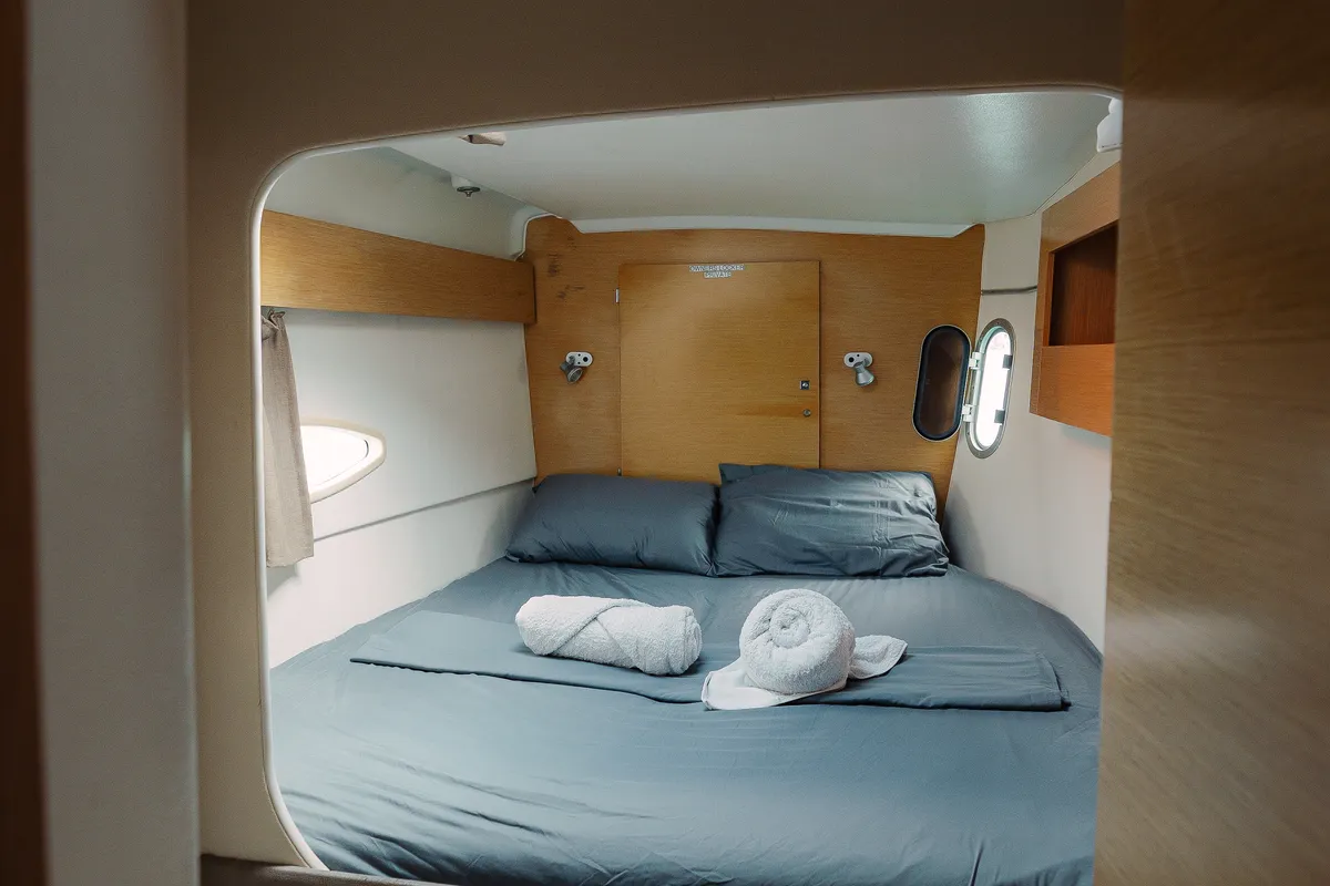 Cabin on Atila, a Fountaine Pajot Lipari 41 catamaran at San Blas, Panama