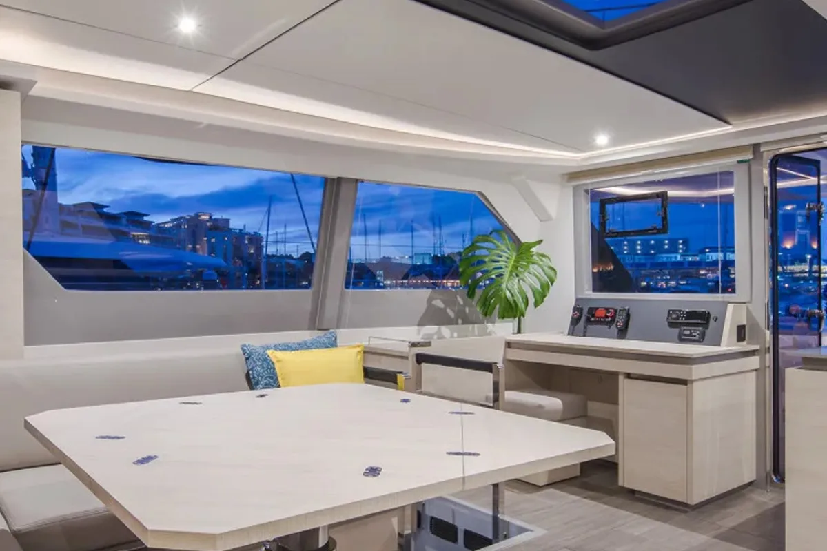Salon of Moorings 5000-6 Exclusive, a Leopard 50 catamaran at Road Town, British Virgin Islands