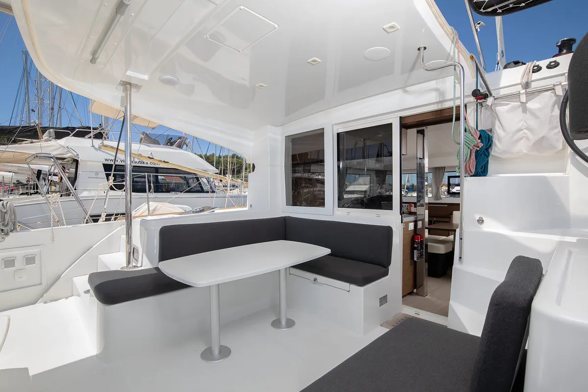 Deck of Yolo, a Lagoon 40 catamaran at Općina Medulin, Croatia