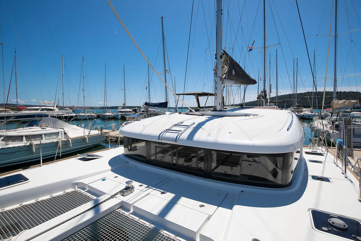 Deck of Yolo, a Lagoon 40 catamaran at Općina Medulin, Croatia