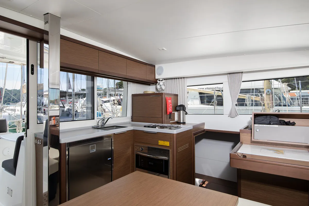 Galley of Yolo, a Lagoon 40 catamaran at Općina Medulin, Croatia