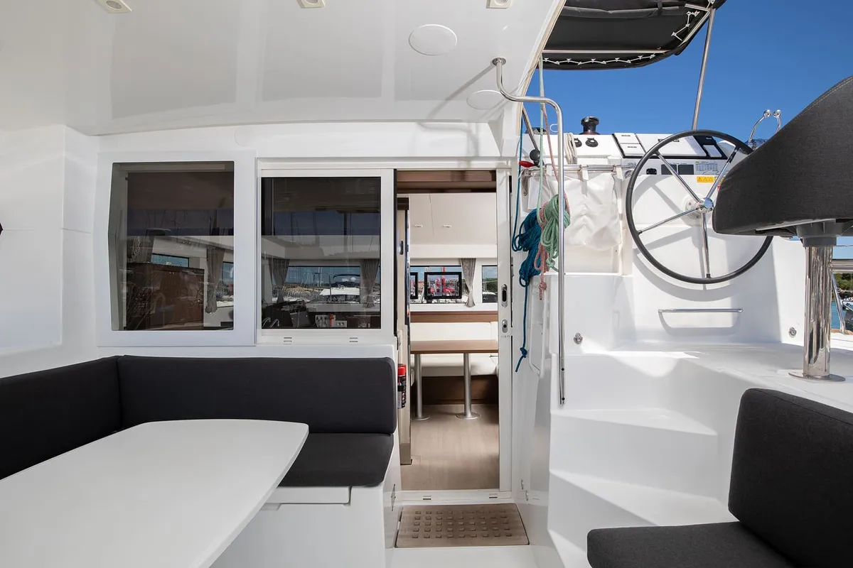 Deck of Yolo, a Lagoon 40 catamaran at Općina Medulin, Croatia