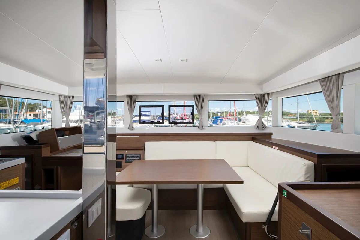 Salon of Yolo, a Lagoon 40 catamaran at Općina Medulin, Croatia