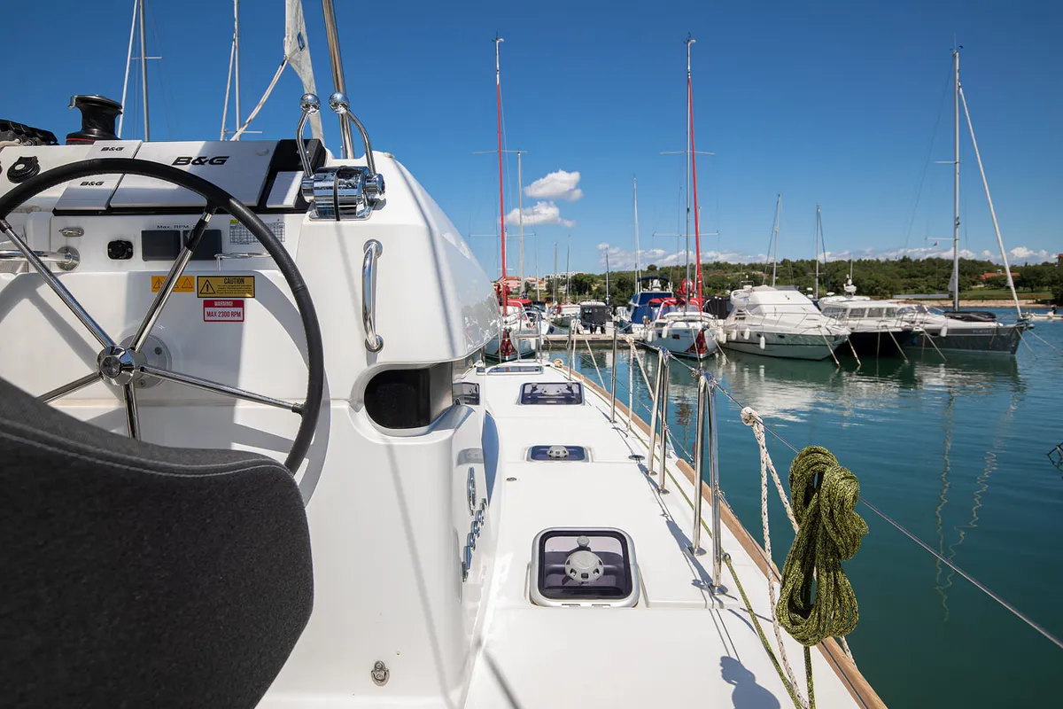 Deck of Yolo, a Lagoon 40 catamaran at Općina Medulin, Croatia