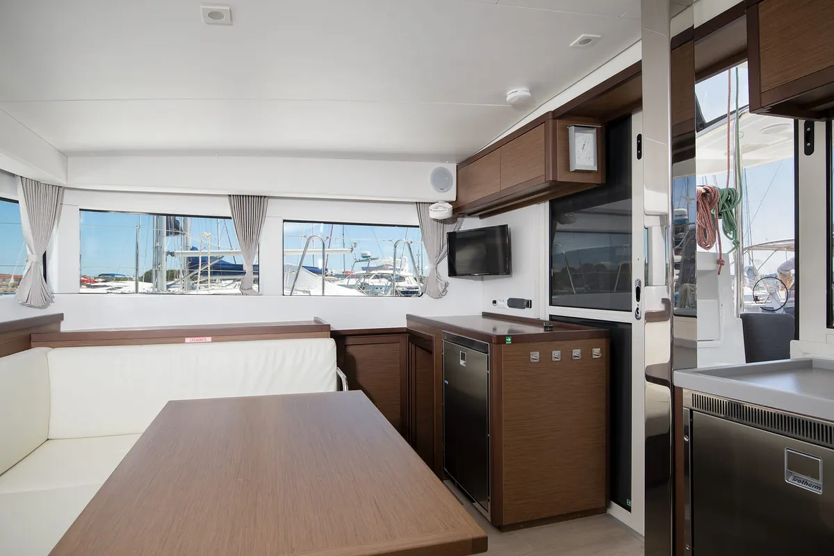 Salon of Yolo, a Lagoon 40 catamaran at Općina Medulin, Croatia