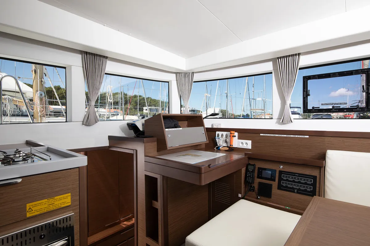 Salon of Yolo, a Lagoon 40 catamaran at Općina Medulin, Croatia