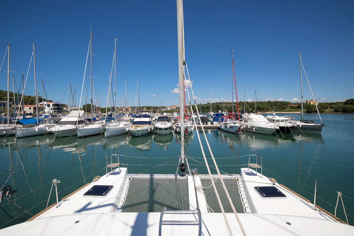 Deck of Yolo, a Lagoon 40 catamaran at Općina Medulin, Croatia