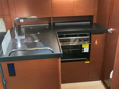 Galley of KORMORAN, a Hanse 348 sailboat at Gothenburg, Sweden