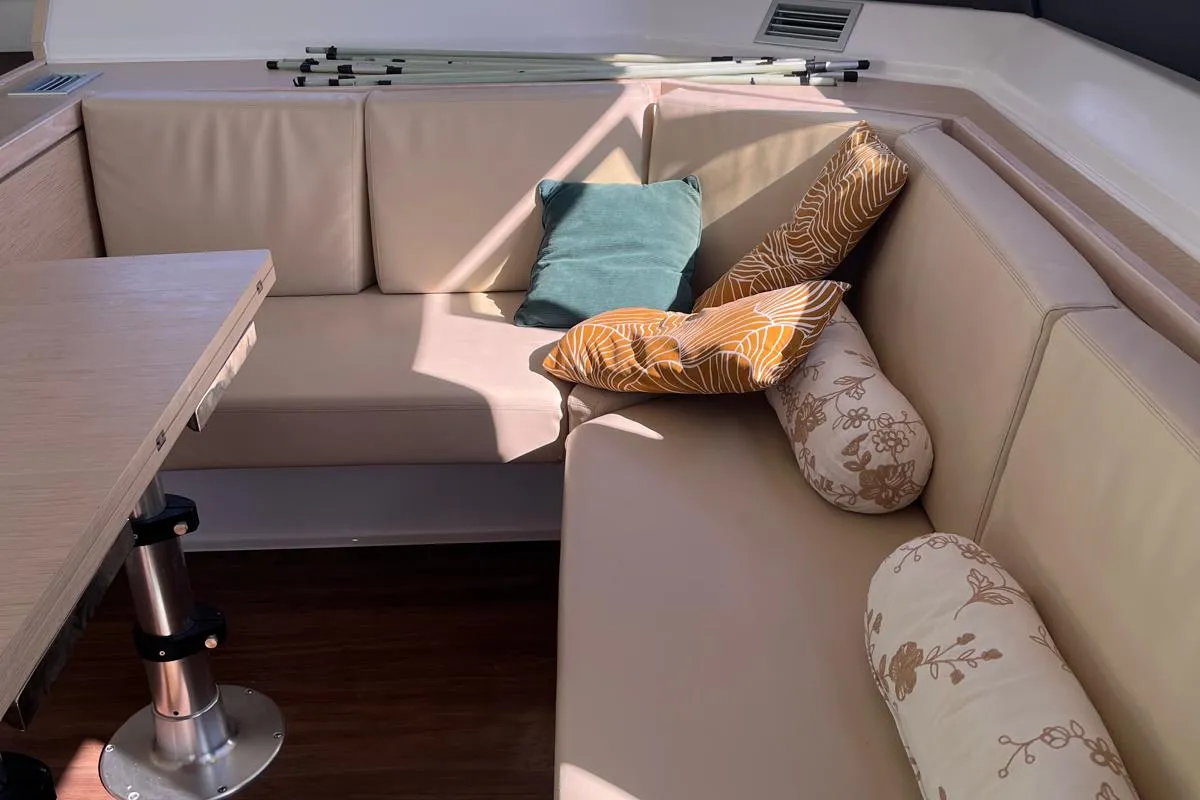 Salon of Dreamland, a Dufour 48 Catamaran catamaran at Split, Croatia