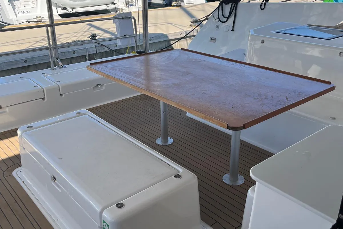 Deck of Dreamland, a Dufour 48 Catamaran catamaran at Split, Croatia