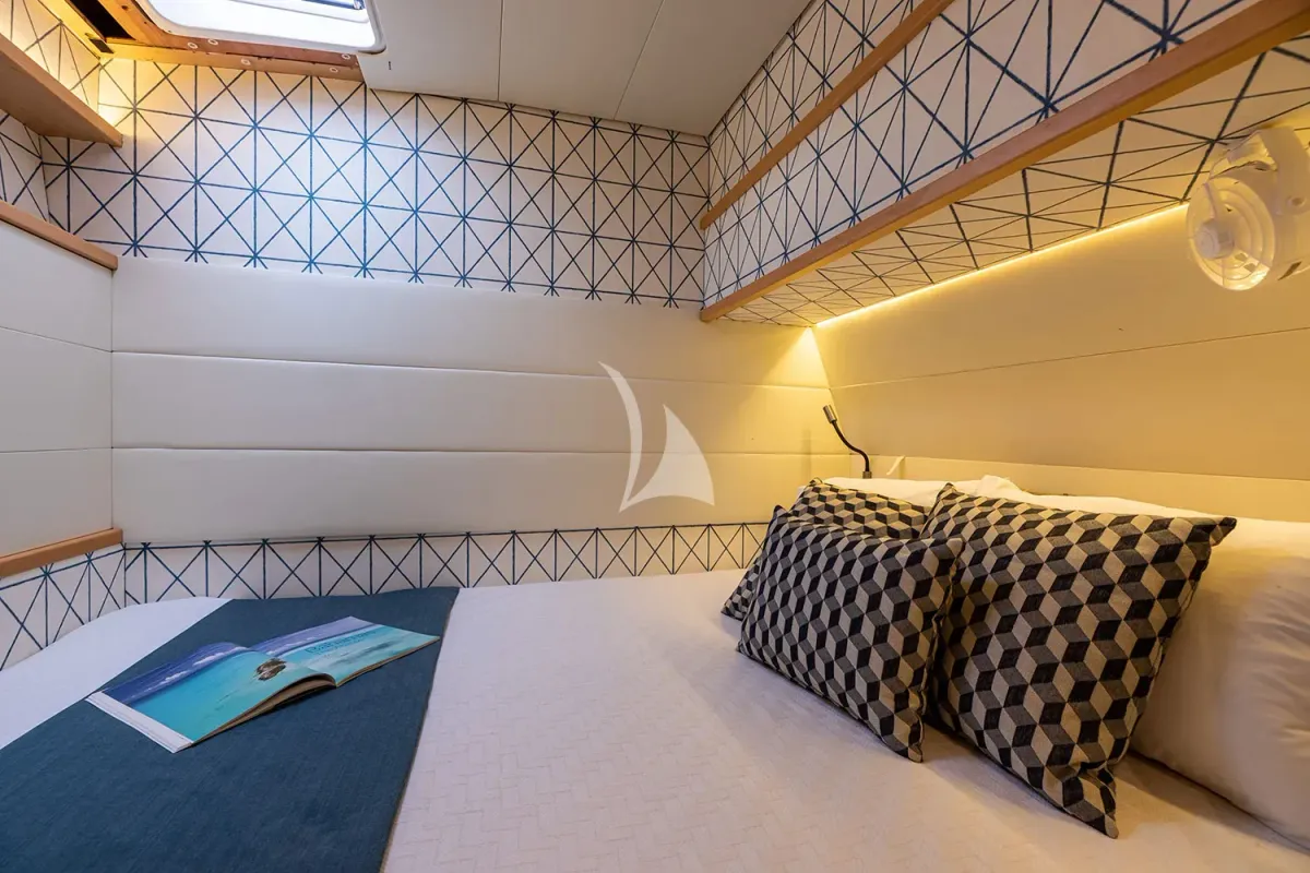 Cabin on Baron, a Lagoon 52 catamaran at Athens, Greece