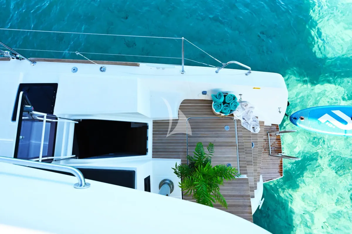 Deck of Baron, a Lagoon 52 catamaran at Athens, Greece