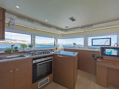 Galley of Baron, a Lagoon 52 catamaran at Athens, Greece