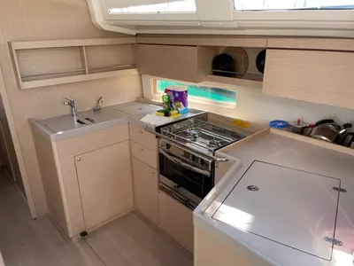 Galley of Enjoy, a Beneteau Oceanis 40.1 sailboat at Seget Donji, Croatia