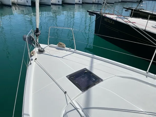 Deck of Enjoy, a Beneteau Oceanis 40.1 sailboat at Seget Donji, Croatia