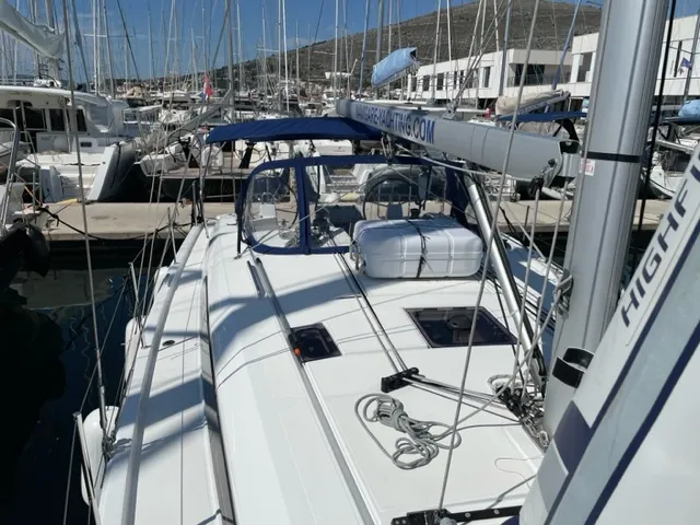 Deck of Enjoy, a Beneteau Oceanis 40.1 sailboat at Seget Donji, Croatia