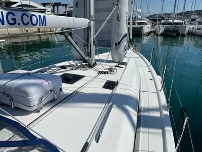 Deck of Enjoy, a Beneteau Oceanis 40.1 sailboat at Seget Donji, Croatia