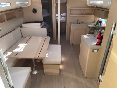 Salon of Enjoy, a Beneteau Oceanis 40.1 sailboat at Seget Donji, Croatia