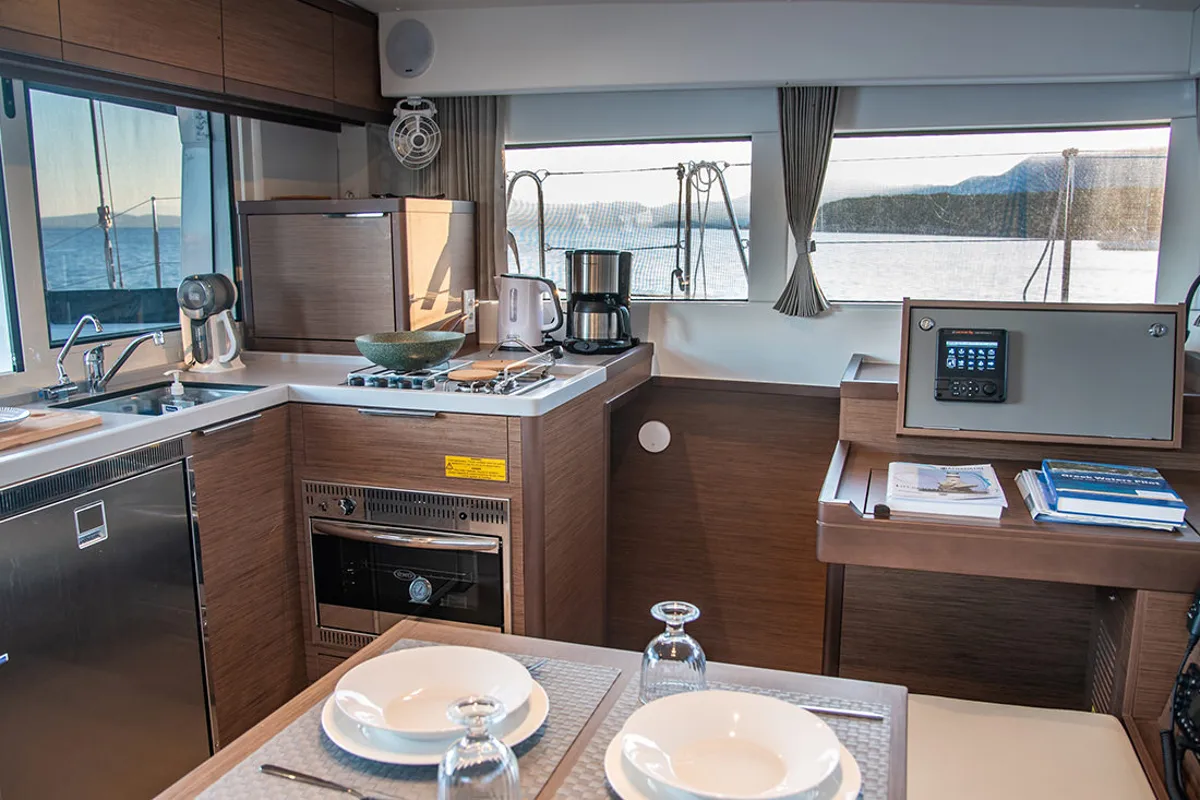 Galley of Trinacria, a Lagoon 40 catamaran at Municipal Unit of Anaktorio, Greece