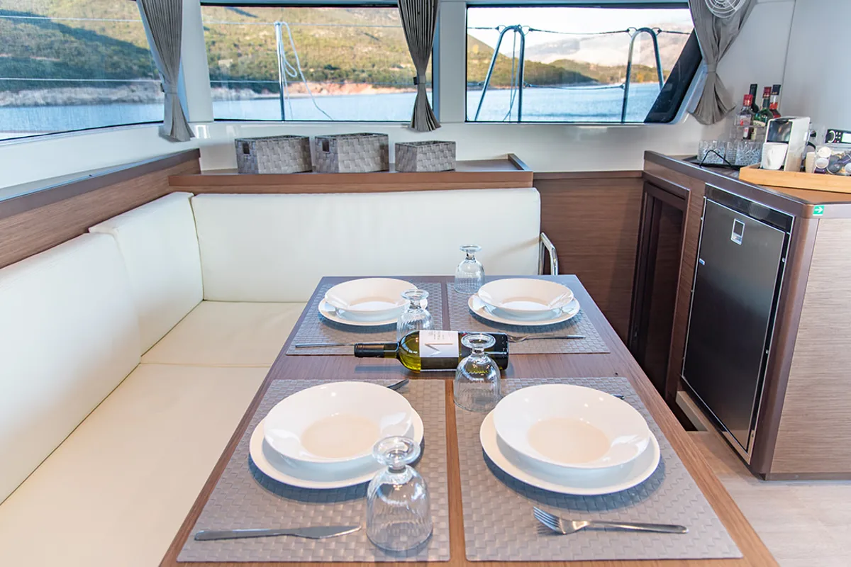Salon of Trinacria, a Lagoon 40 catamaran at Municipal Unit of Anaktorio, Greece
