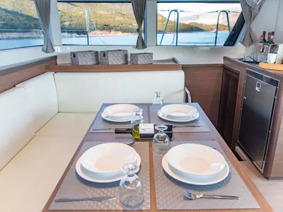 Salon of Trinacria, a Lagoon 40 catamaran at Municipal Unit of Anaktorio, Greece