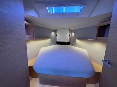 Cabin on Thais, a Dufour 37 sailboat at La Rochelle, France