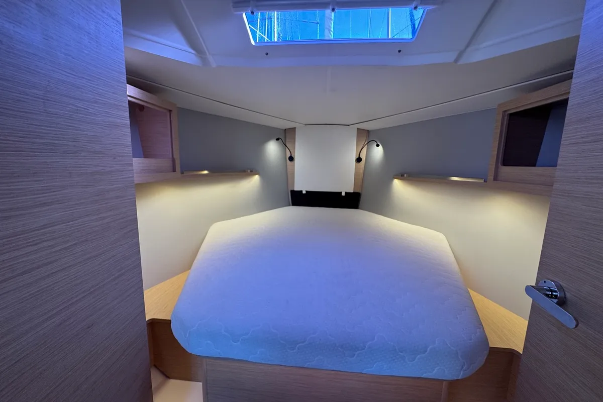Cabin on Thais, a Dufour 37 sailboat at La Rochelle, France