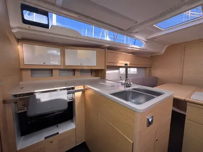 Galley of Thais, a Dufour 37 sailboat at La Rochelle, France