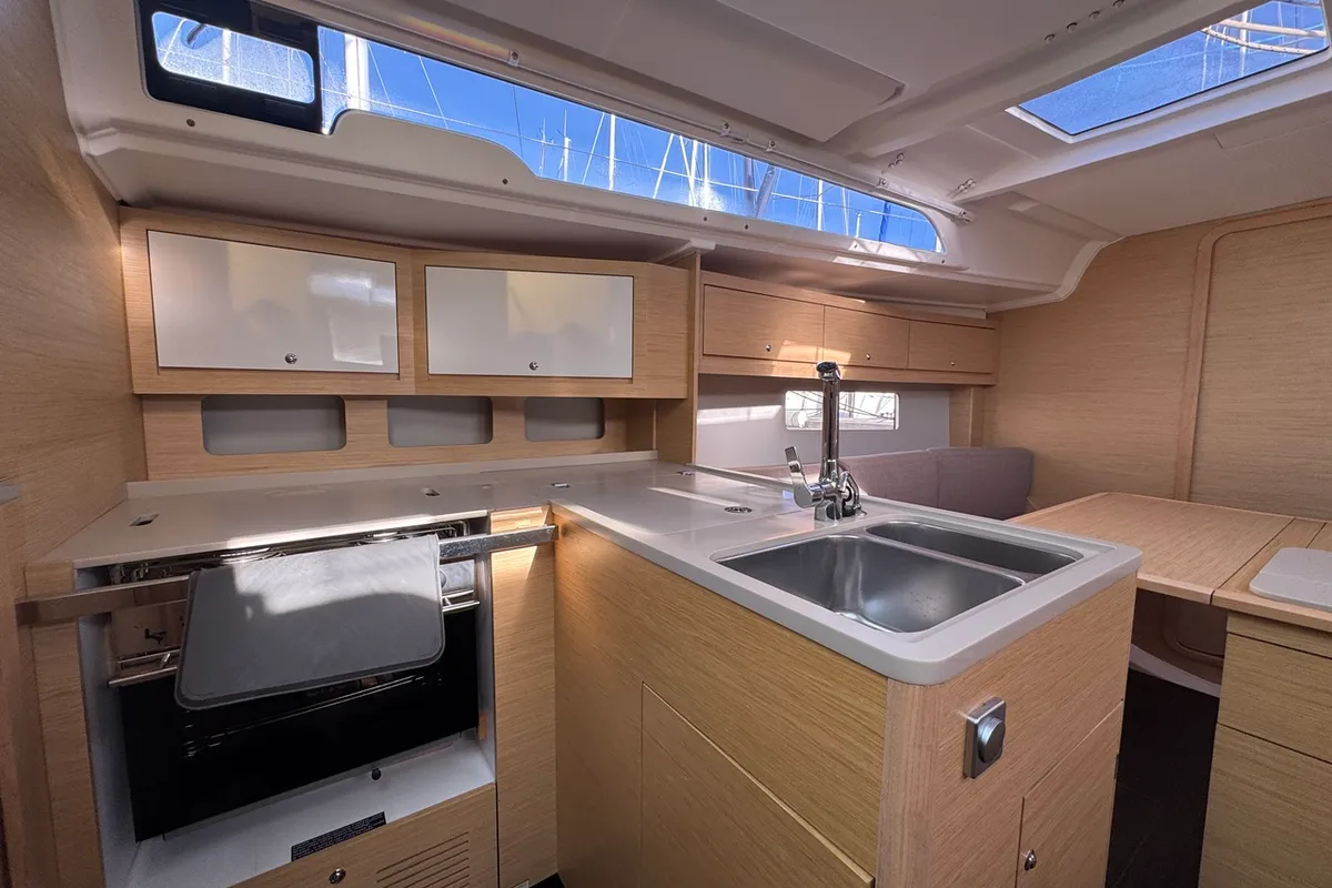 Galley of Thais, a Dufour 37 sailboat at La Rochelle, France
