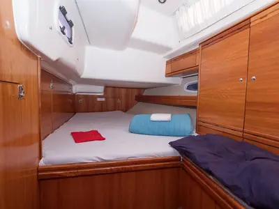 Cabin on CARAIBIX, a Bavaria 50 Cruiser sailboat at Rosignano Solvay, Italy