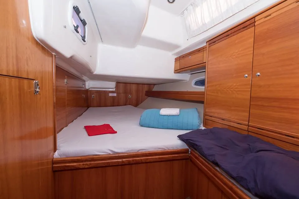 Cabin on CARAIBIX, a Bavaria 50 Cruiser sailboat at Rosignano Solvay, Italy