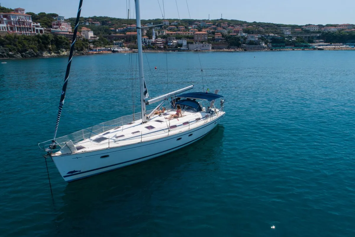 Exterior view of CARAIBIX, a Bavaria 50 Cruiser sailboat at Rosignano Solvay, Italy