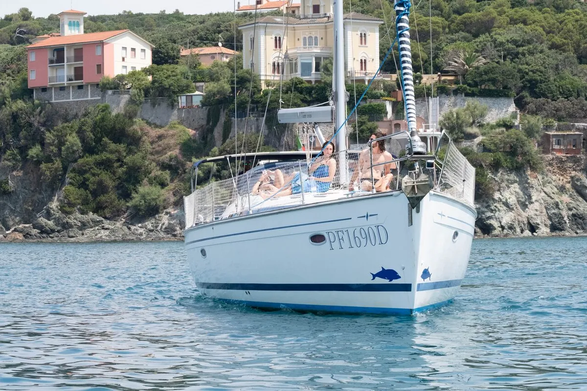 Exterior view of CARAIBIX, a Bavaria 50 Cruiser sailboat at Rosignano Solvay, Italy