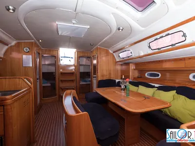 Galley of CARAIBIX, a Bavaria 50 Cruiser sailboat at Rosignano Solvay, Italy