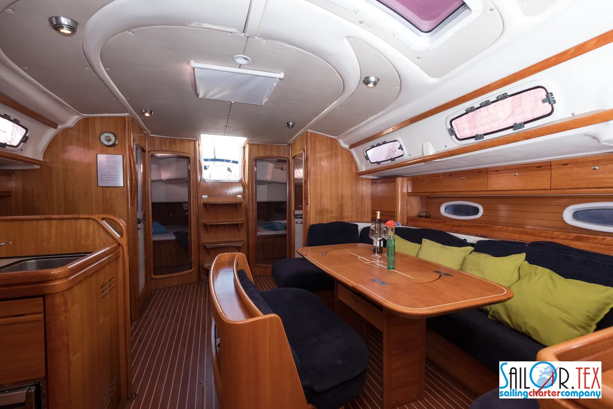 Galley of CARAIBIX, a Bavaria 50 Cruiser sailboat at Rosignano Solvay, Italy