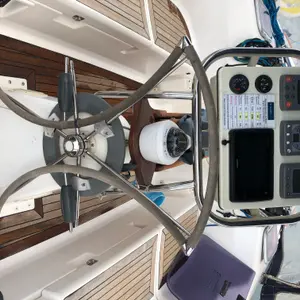 Cockpit of Mentholad, a Dufour 365 Grand Large sailboat at Sant Antoni de Portmany, Spain