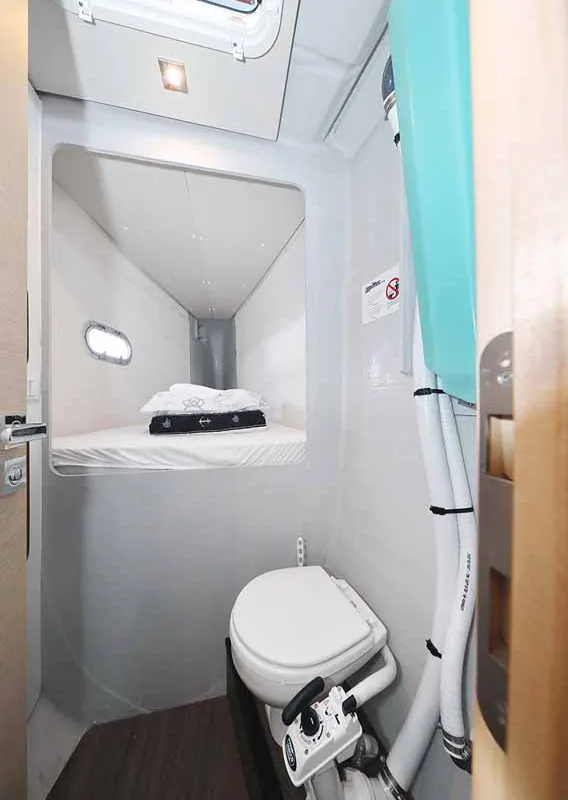 Head on Fee, a Fountaine Pajot Saona 47 Quintet catamaran at Grad Biograd na Moru, Croatia