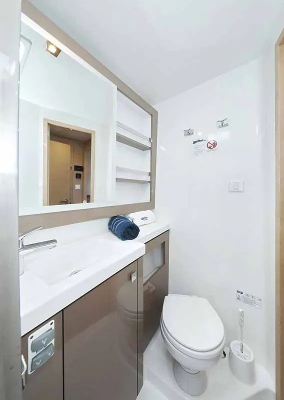 Head on Fee, a Fountaine Pajot Saona 47 Quintet catamaran at Grad Biograd na Moru, Croatia