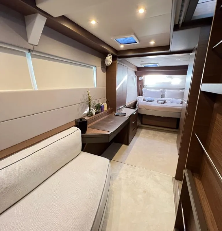Cabin on Swice, a Lagoon 50 OW catamaran at Fethiye, Turkey
