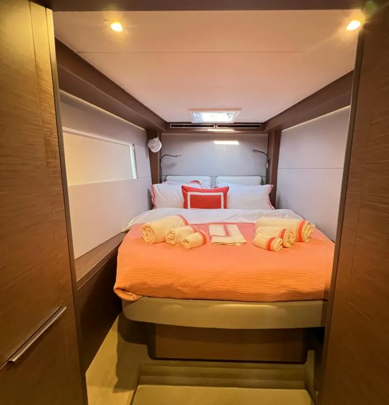 Cabin on Swice, a Lagoon 50 OW catamaran at Fethiye, Turkey